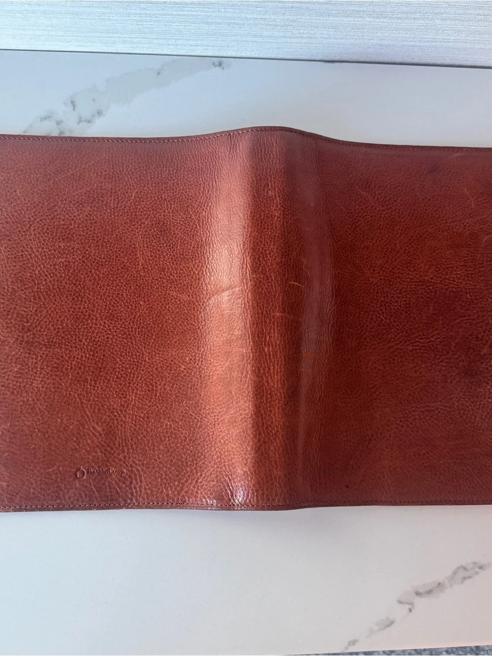 Vintage Franklin Covey Italian Full Grain Leather Planner Organizer 7 Ring Brown